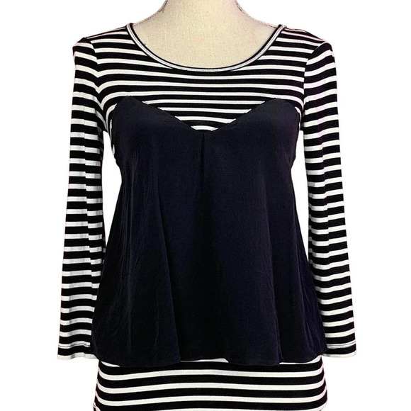 BCBGMaxAzria Tops - BCBG MAXAZRIA striped peplum top